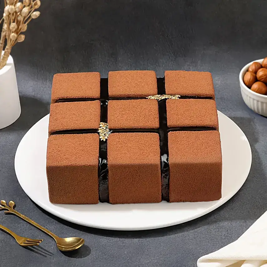 Cacao Hazelnut Gateau Cake Eggless