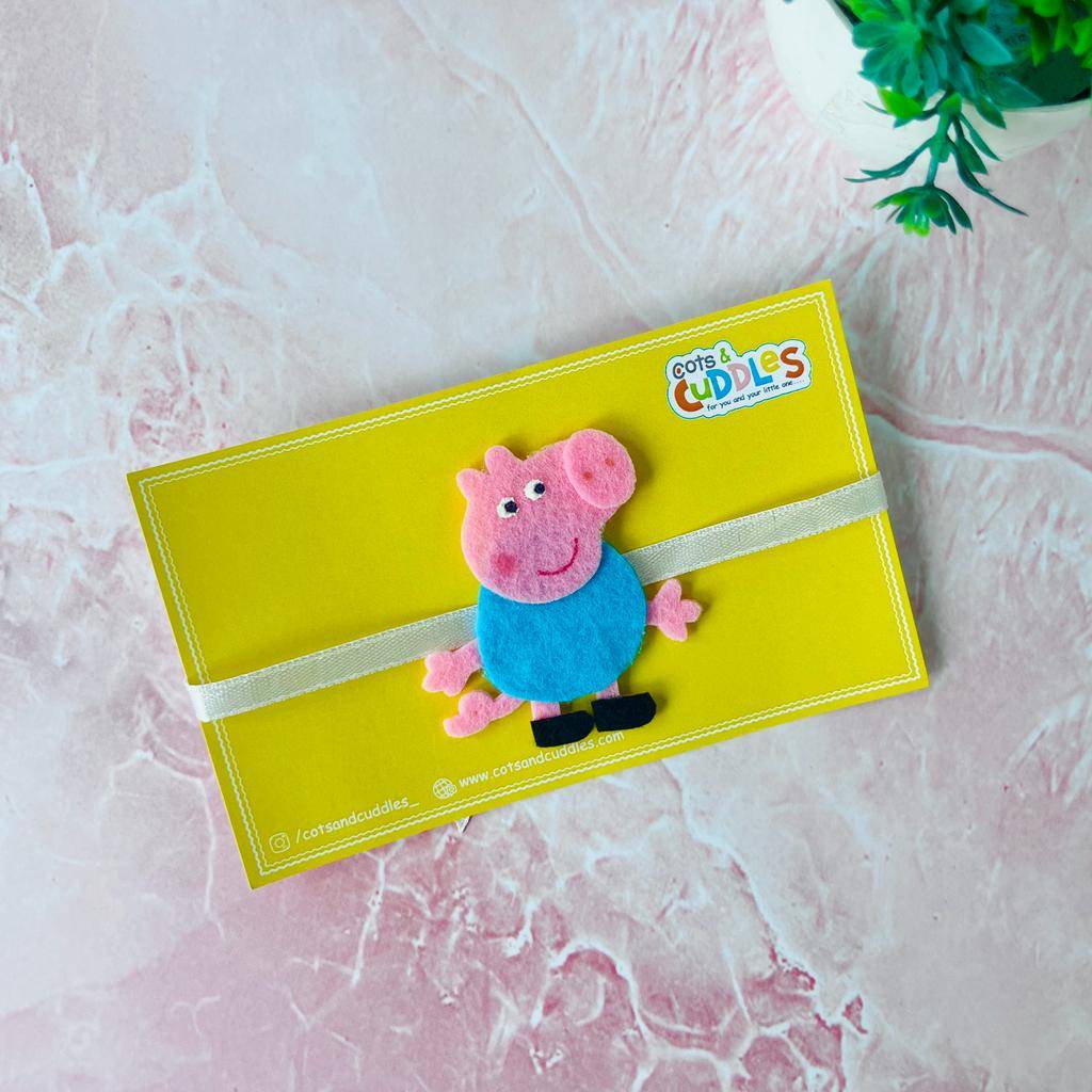 Playful Peppa Pig Felt Rakhi: A Colorful Celebration of Sibling Love Buy @ ₹199