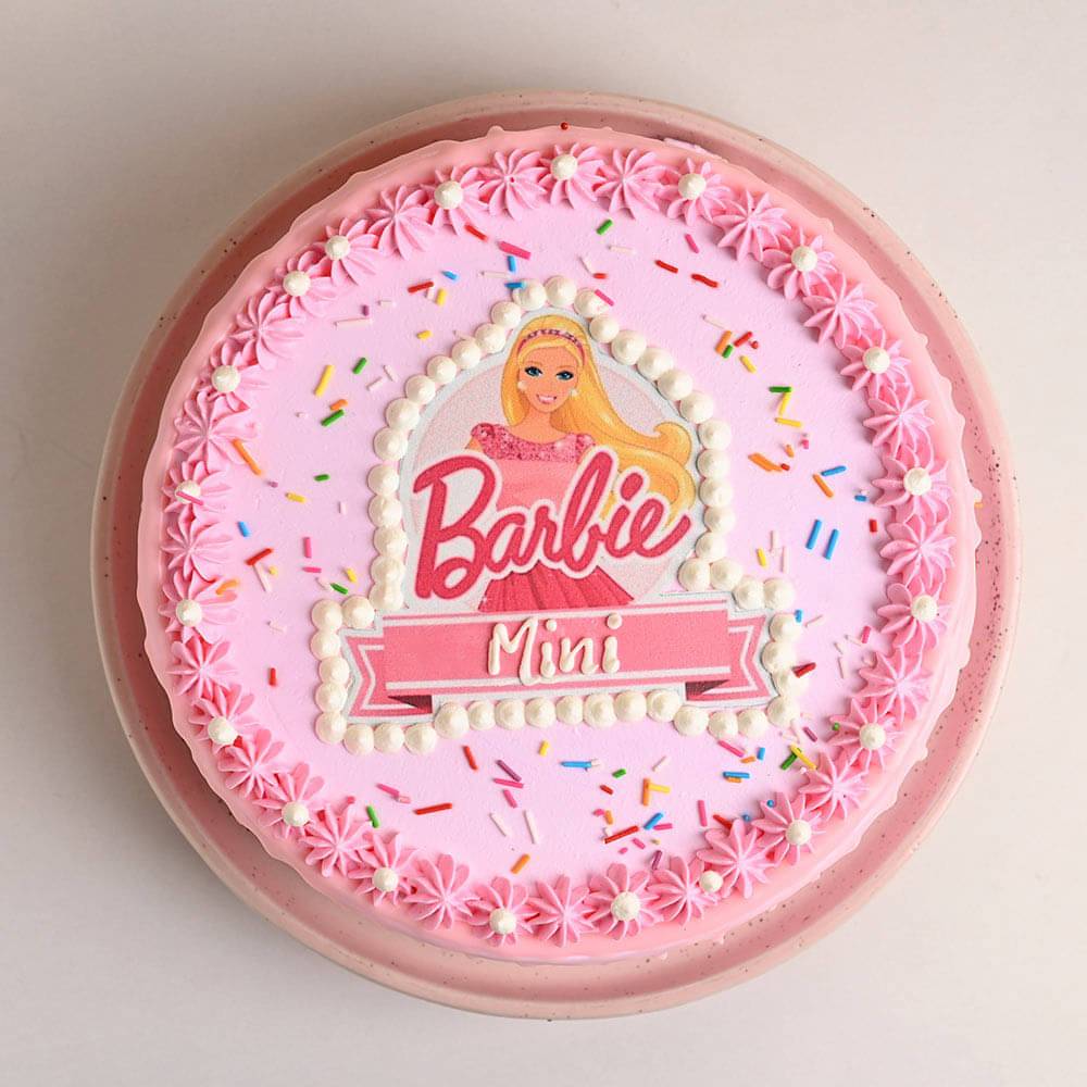 Cheerful Barbie Theme Cake