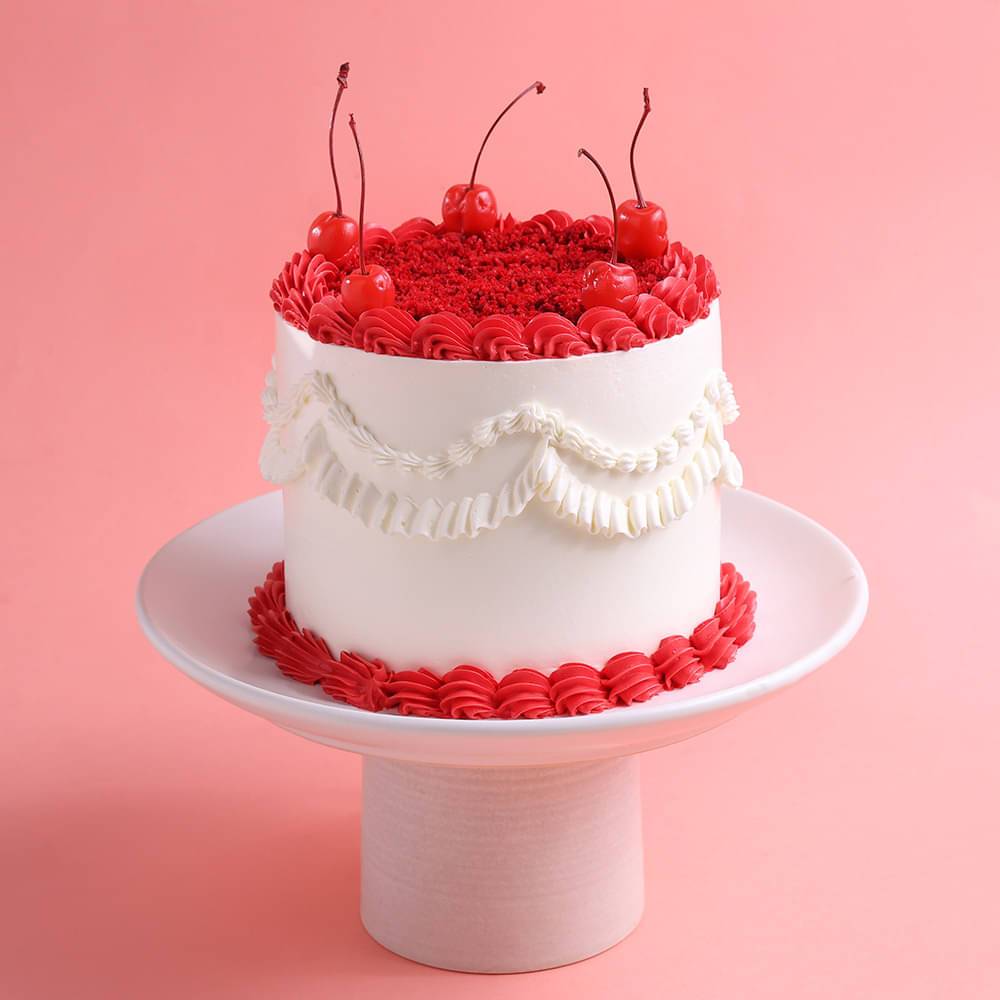 Cherries N Cheers Red Velvet Cake