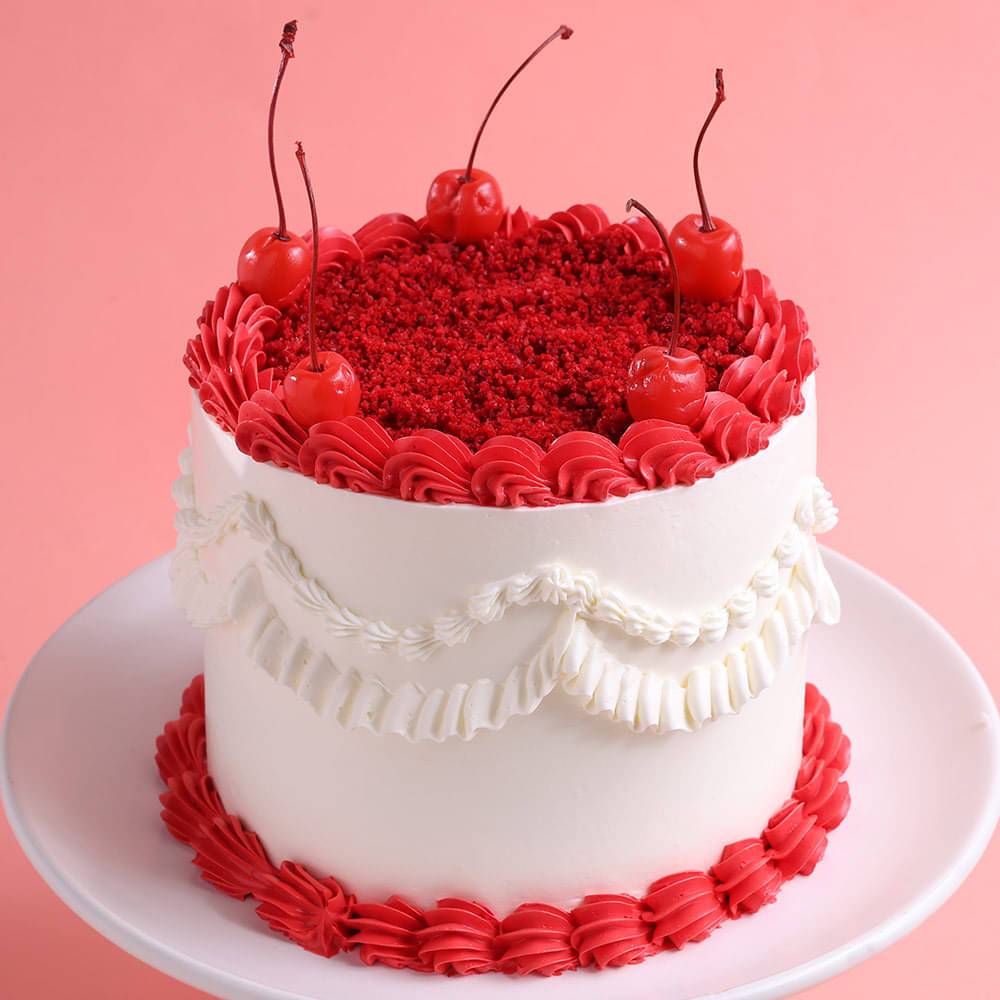 Cherries N Cheers Red Velvet Cake