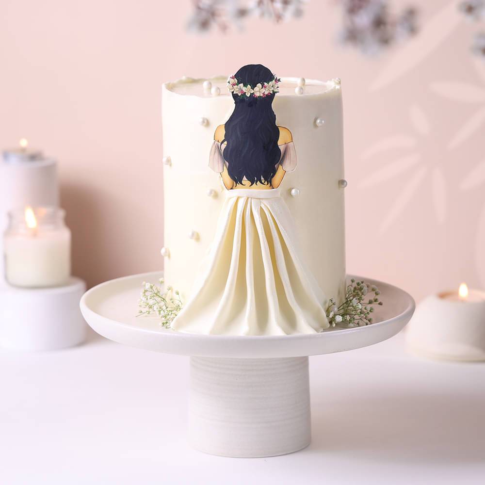 Chic Bride To Be Celebration Cake