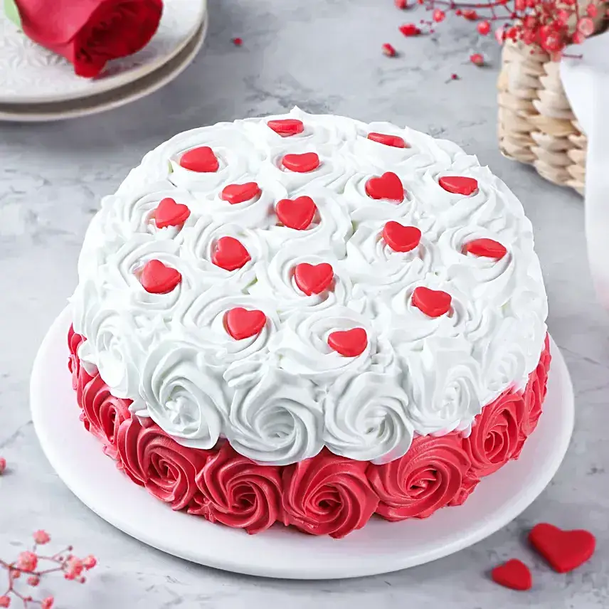 Red & White Swirl Chocolate Cake 500gm
