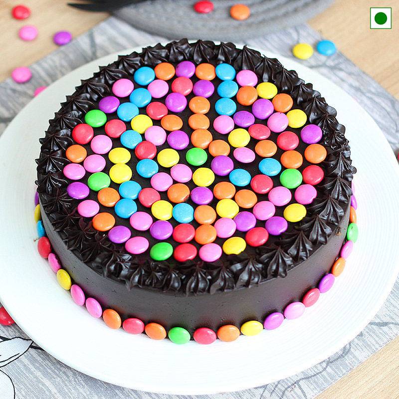 Chocolaty Jems Eggless Cake