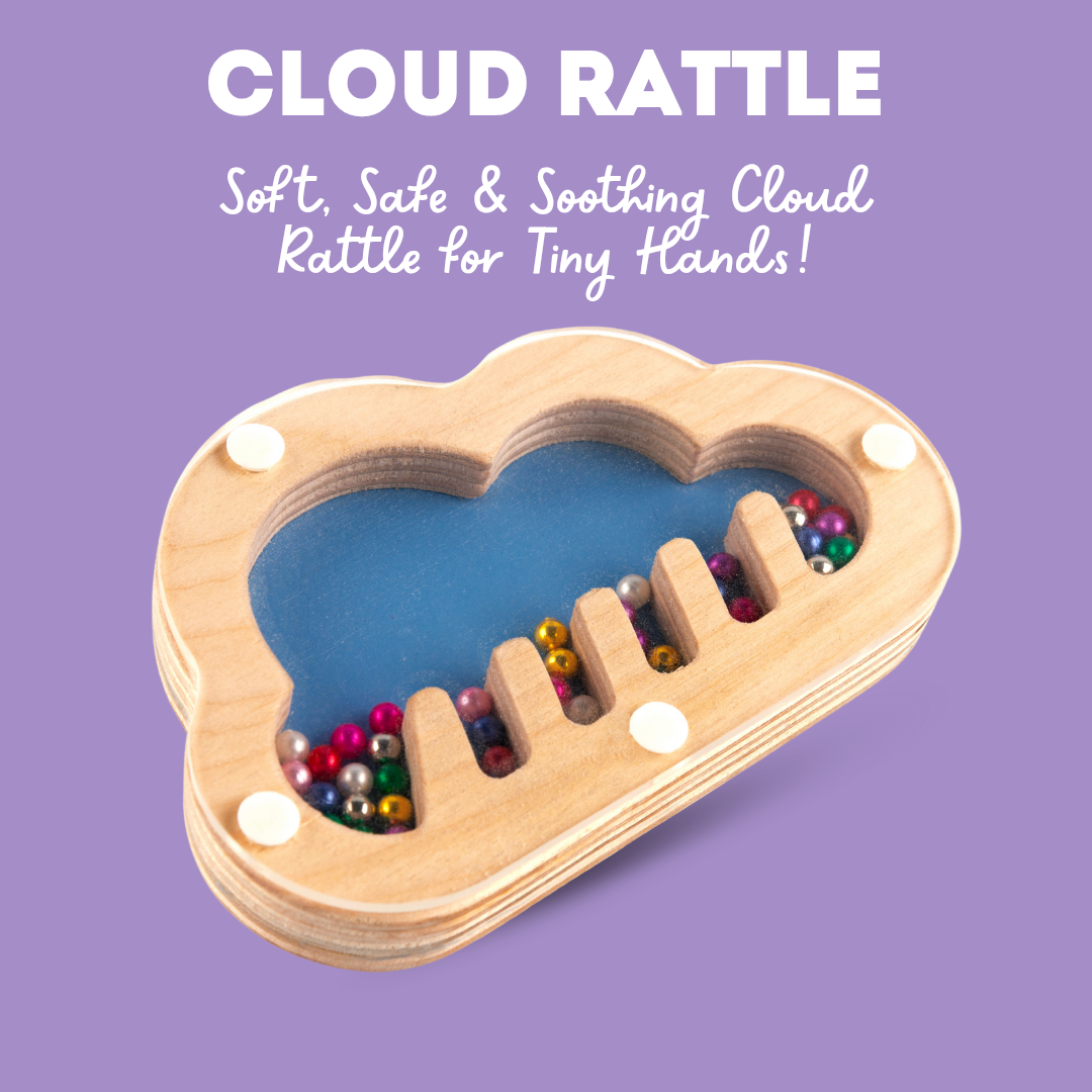 Cots and Cuddles Wooden Cloud Shape Rattle for Kids Age 6 month+ Buy @ ₹399