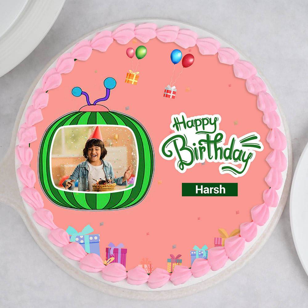 Cocomelon Birthday Photo Cake