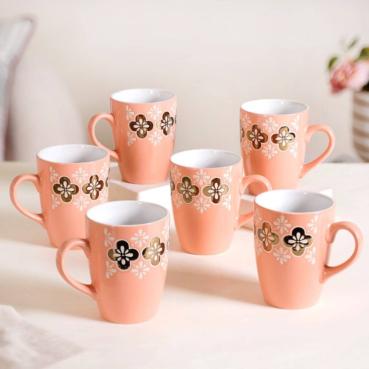 Peach Perfect Coffee Mug Set Of 6 350ml buy only at ₹1150