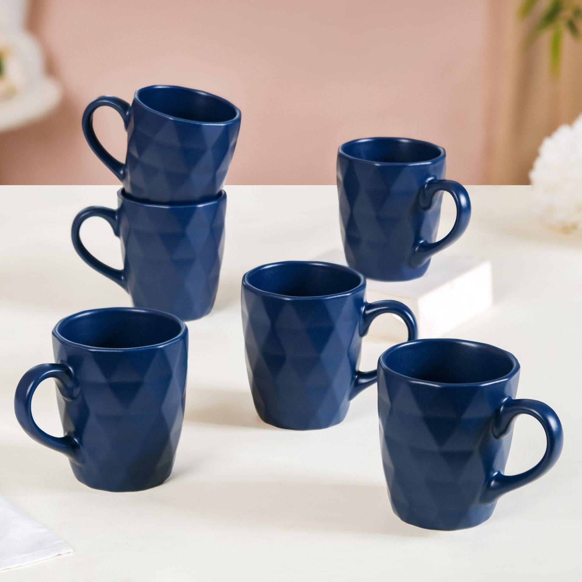 Just-The-Right-Size Tea Coffee Mug Set Of 6 Navy Blue 220ml buy only at ₹950