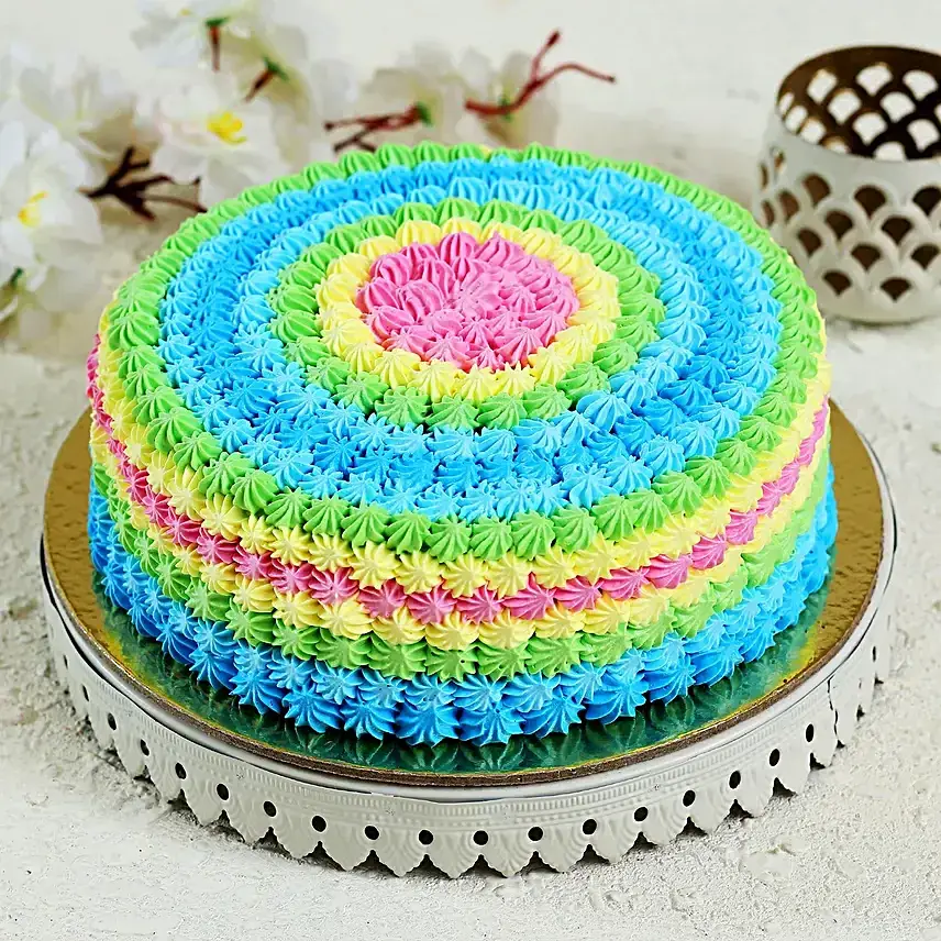 Colourful Cream Pineapple Cake Half Kg