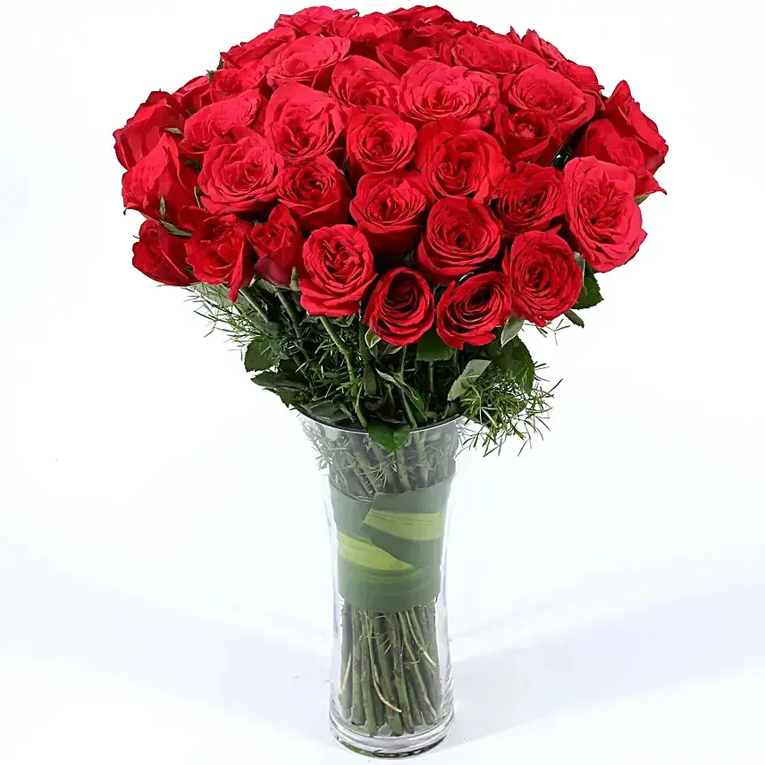 Compassionate Red Roses Vase