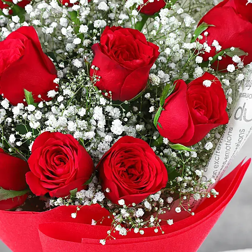 Confetti Of Love Red Roses Bouquet