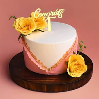 Congrats Floral Cake