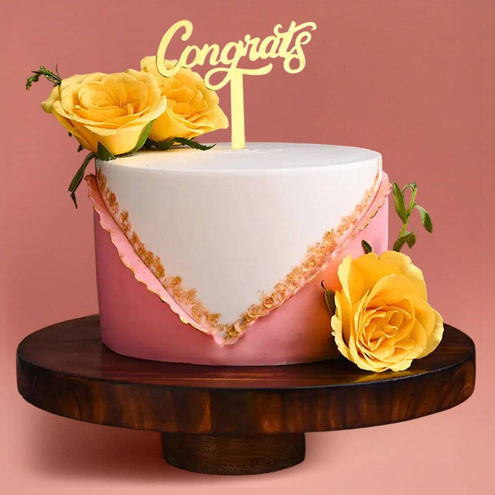 Congrats Floral Cake