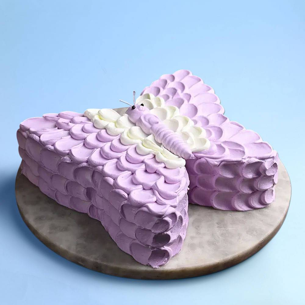 Creamy Purple Butterfly Cake