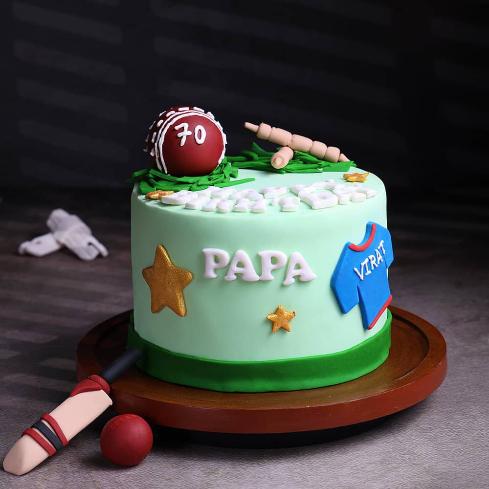 Cricket Fan Theme Birthday Cake