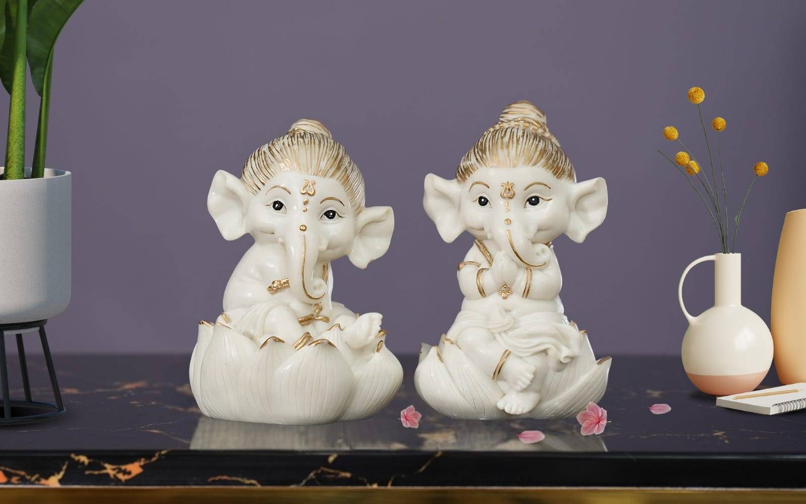 Royaloak Ganesha on Lotus-set of 2