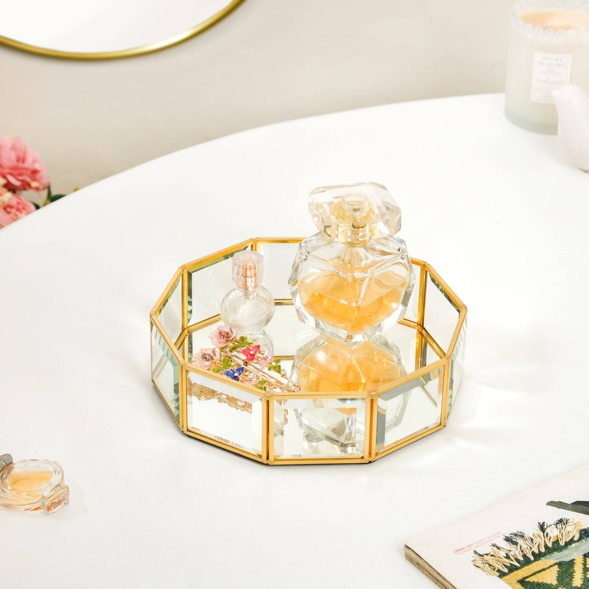 Crystal Mirrored Vanity Tray Small