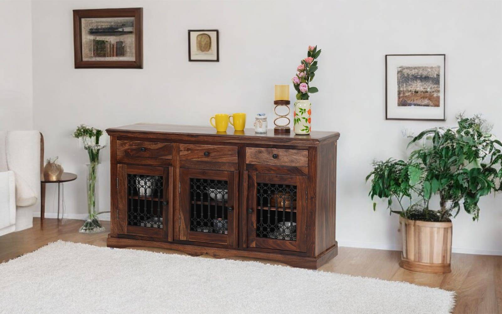 Royaloak Hilton Wooden Side Board Three Door