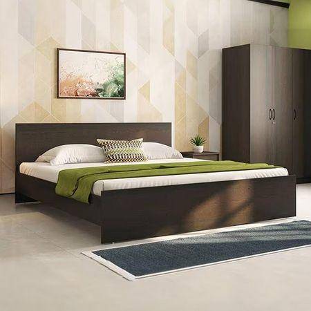 Zoey Engineered Wood King Size Bed In Dark Wenge Finish