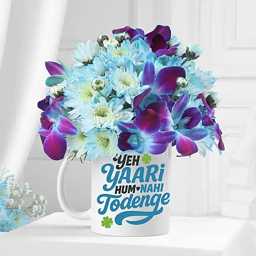 Bestie Mug with Orchids N Daisies