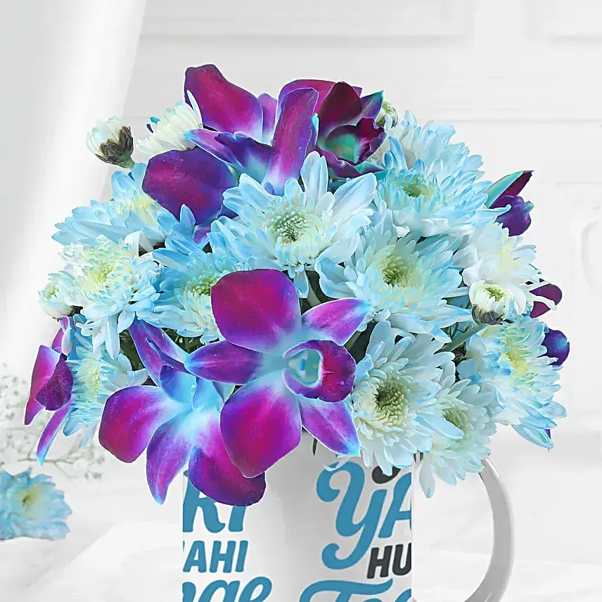 Bestie Mug with Orchids N Daisies