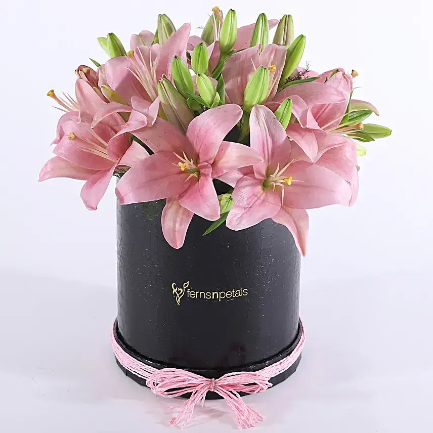 Pink Asiatic Lilies In FNP Signature Box