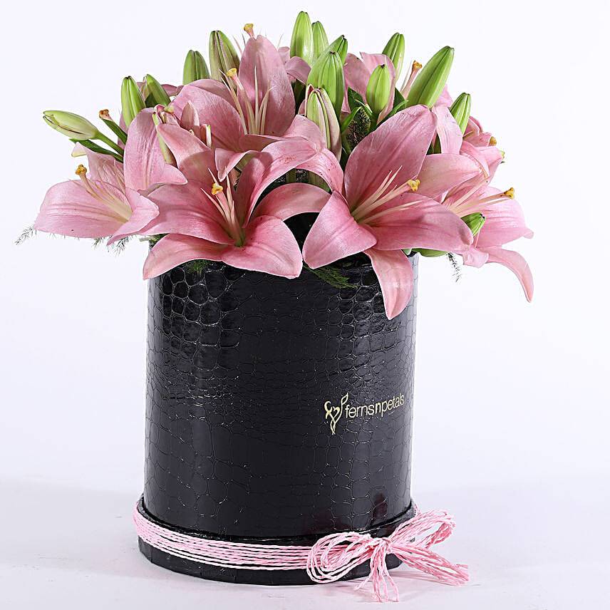 Pink Asiatic Lilies In FNP Signature Box