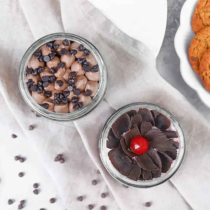 Delight Duo of Choco Chip & Black Forest Jar Cakes