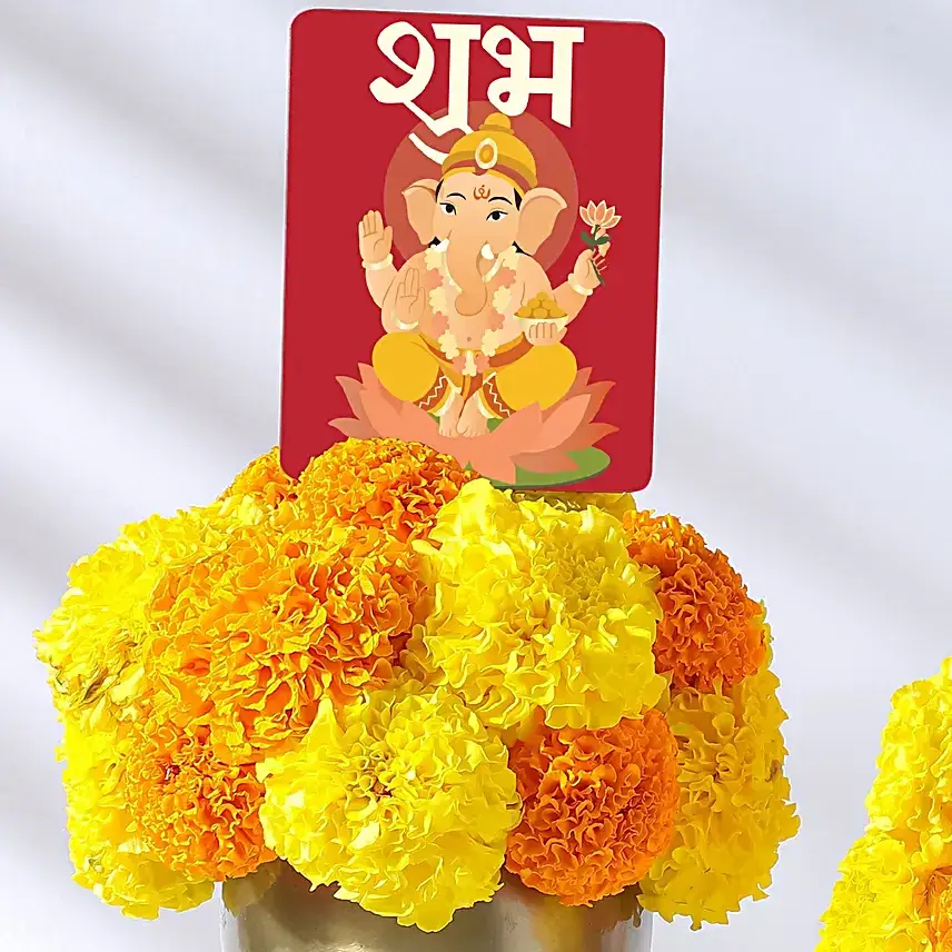 Diwali Yellow and Orange Bloom Pots