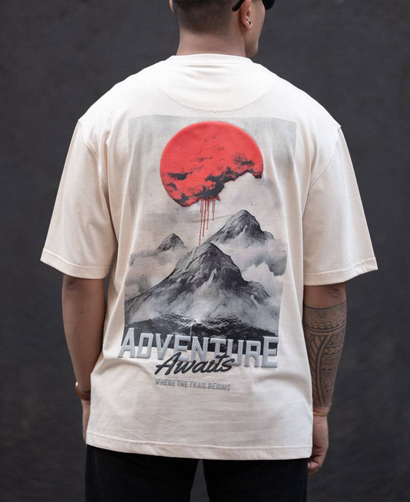 Light Fawn Printed Oversized Half Sleeves T-Shirt Buy @ ₹999