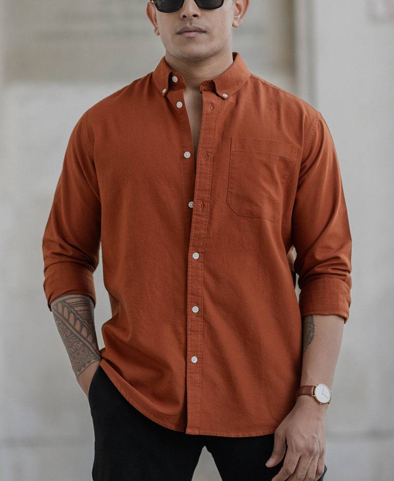 Tan Oxford Shirt Buy @ ₹1199
