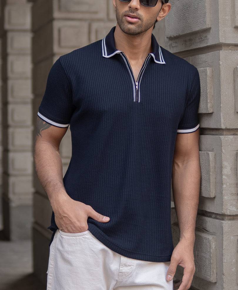 Navy Structured Polo T-Shirt Buy @ ₹899