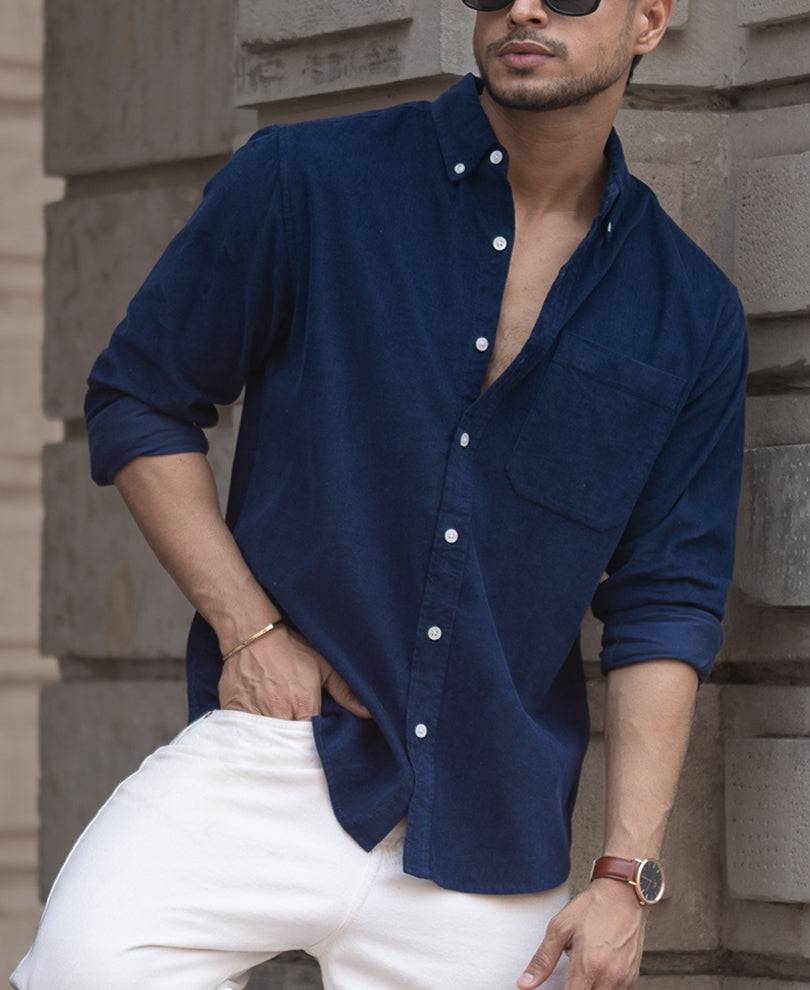 Navy Corduroy Shirt Buy @ ₹1299