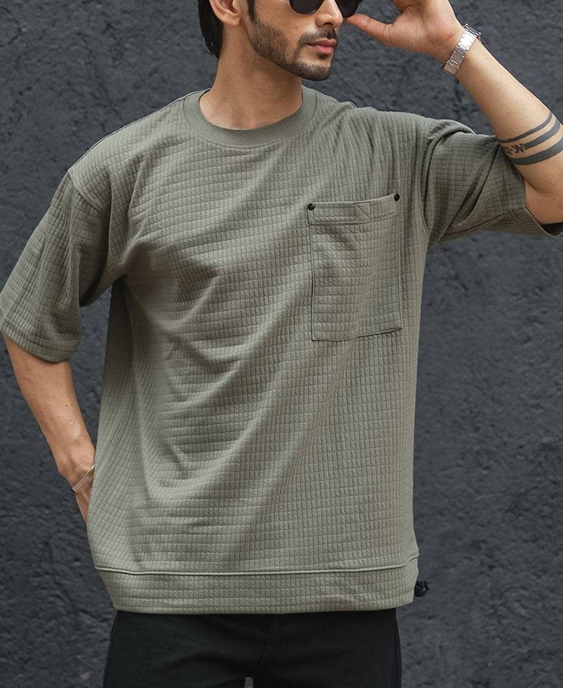 Green Structured Oversized Half Sleeves T Shirt Buy @ ₹699