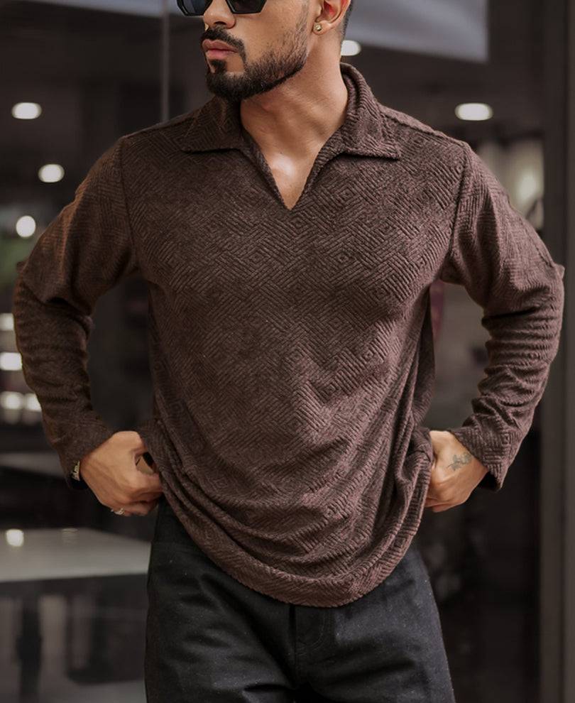 Forest Brown Regular Fit Full Sleeves Tshirt Buy @ ₹999