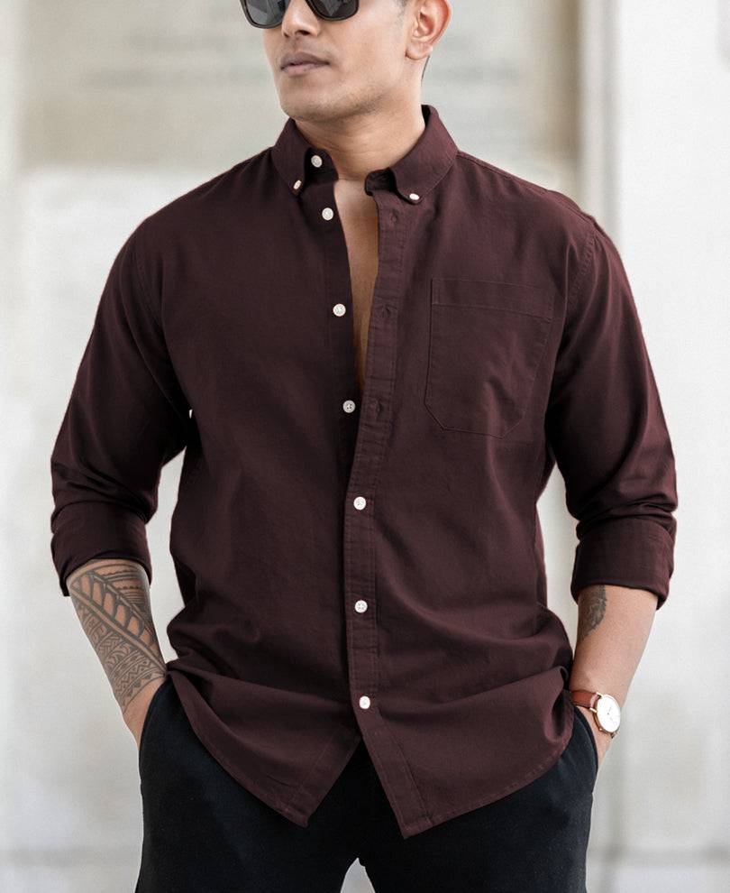 Brown Oxford Shirt Buy @ ₹1199