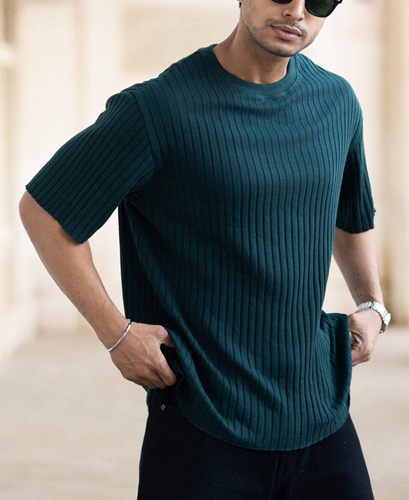 Pine Rib Knit T-Shirt Buy @ ₹499