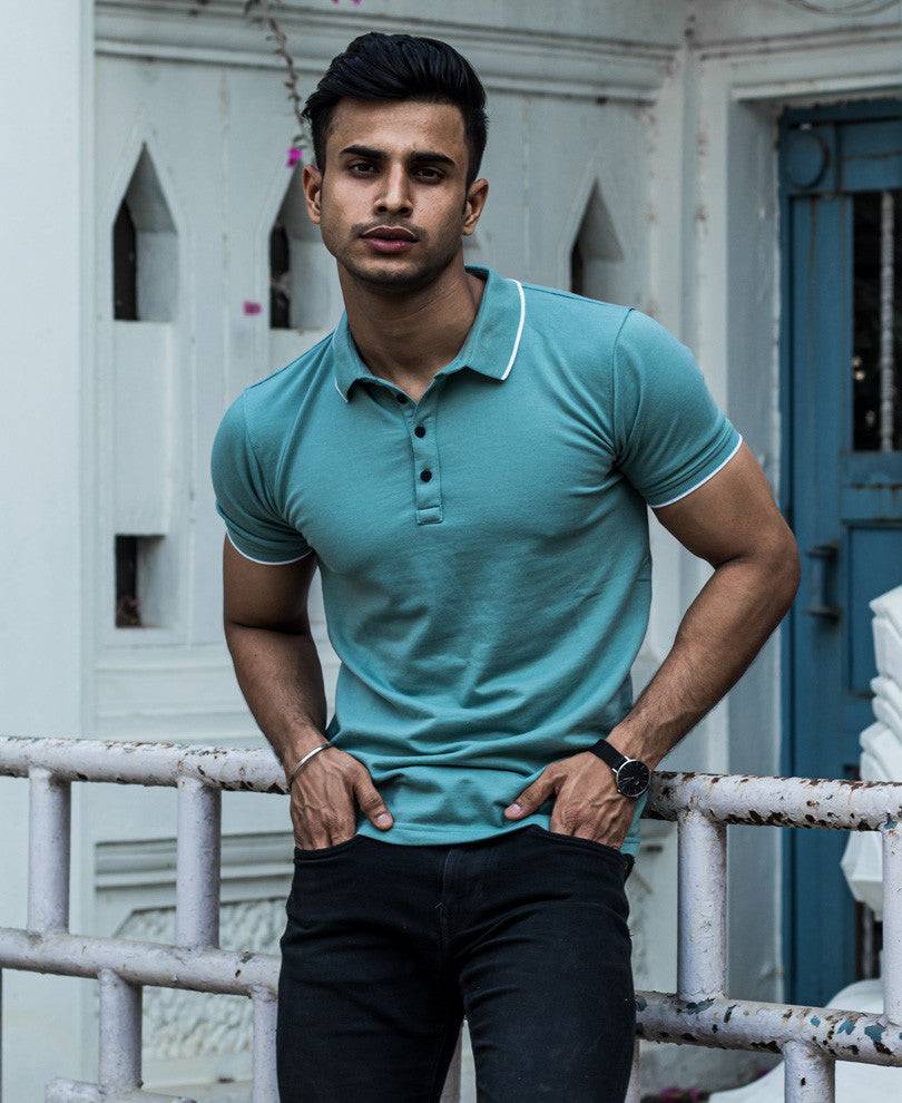 Mint Green Polo Collar Half Sleeves T Shirt Buy @ ₹999