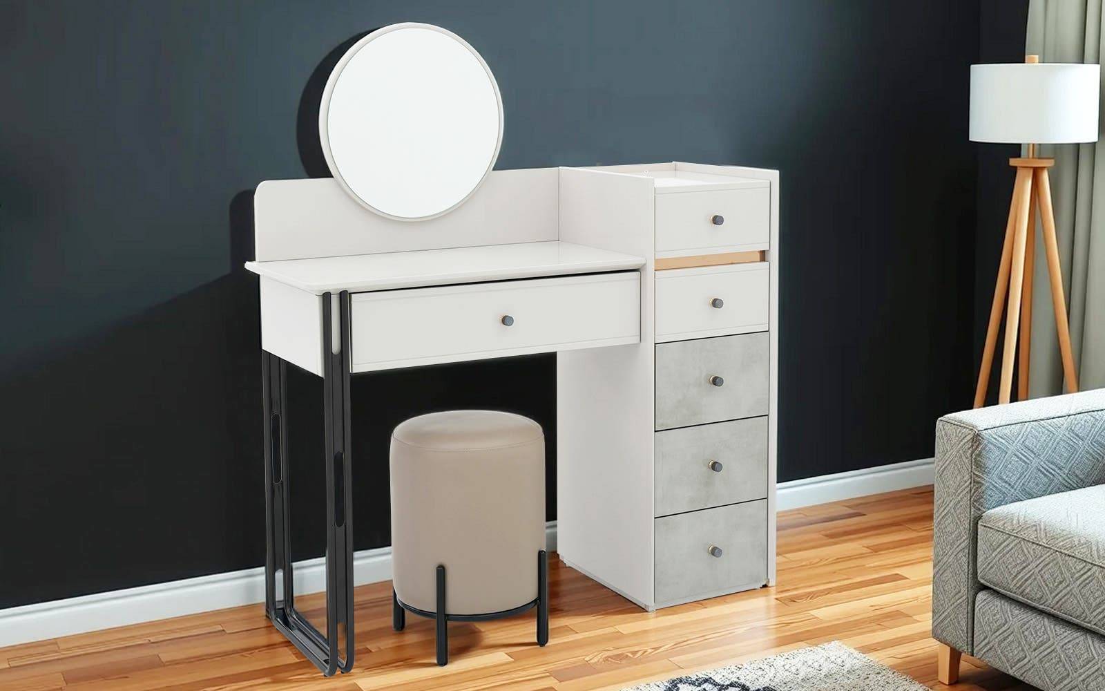 Royaloak Zurich High Gloss Dresser with Ottoman