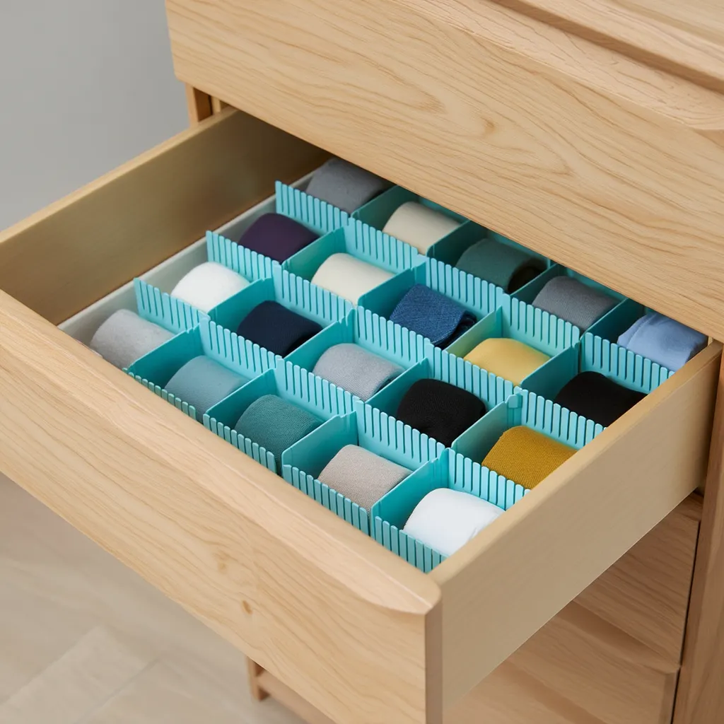 Drawer Organizer & Divider 8 PCS Set, Adjustable Drawer Organizer, Makeup Storage Grid Home & Kitchen Board Divider Buy @ ₹99