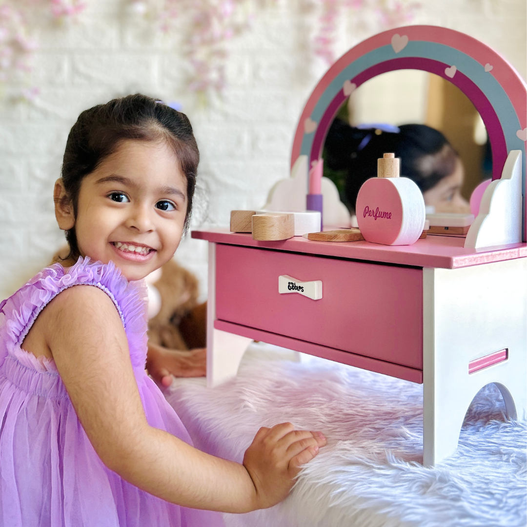 Cots and Cuddles Premium Quality Wooden Makeup Dressing Table for Kids Buy @ ₹2499