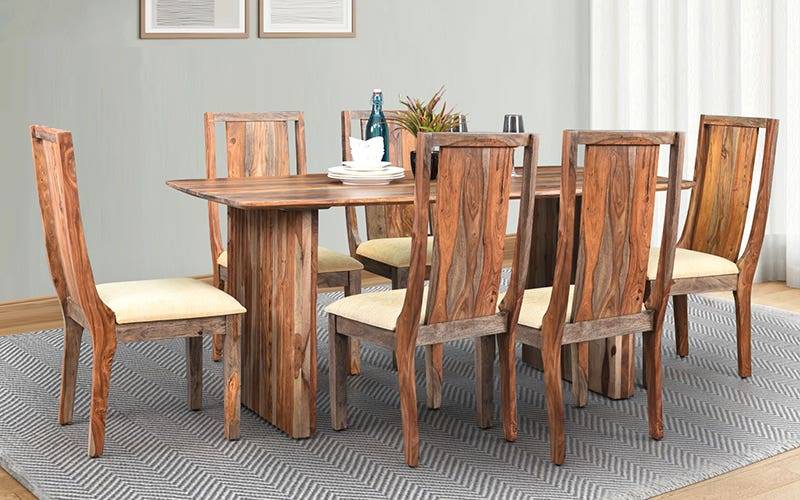 Royaloak Amber Wooden 6 Seater Dining Set