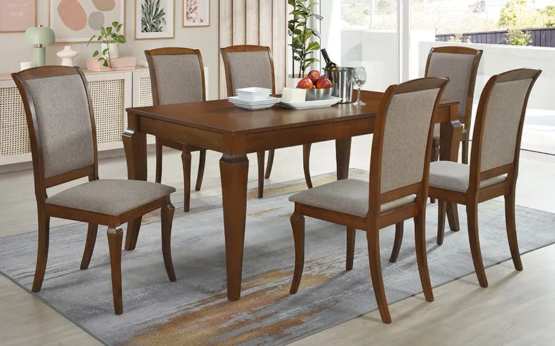 Royaloak Miami American Wooden Dining Six Seater Set