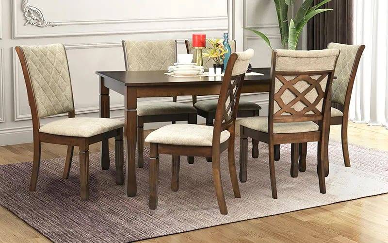 Royaloak Boston American Wooden Dining Set 6 Seater