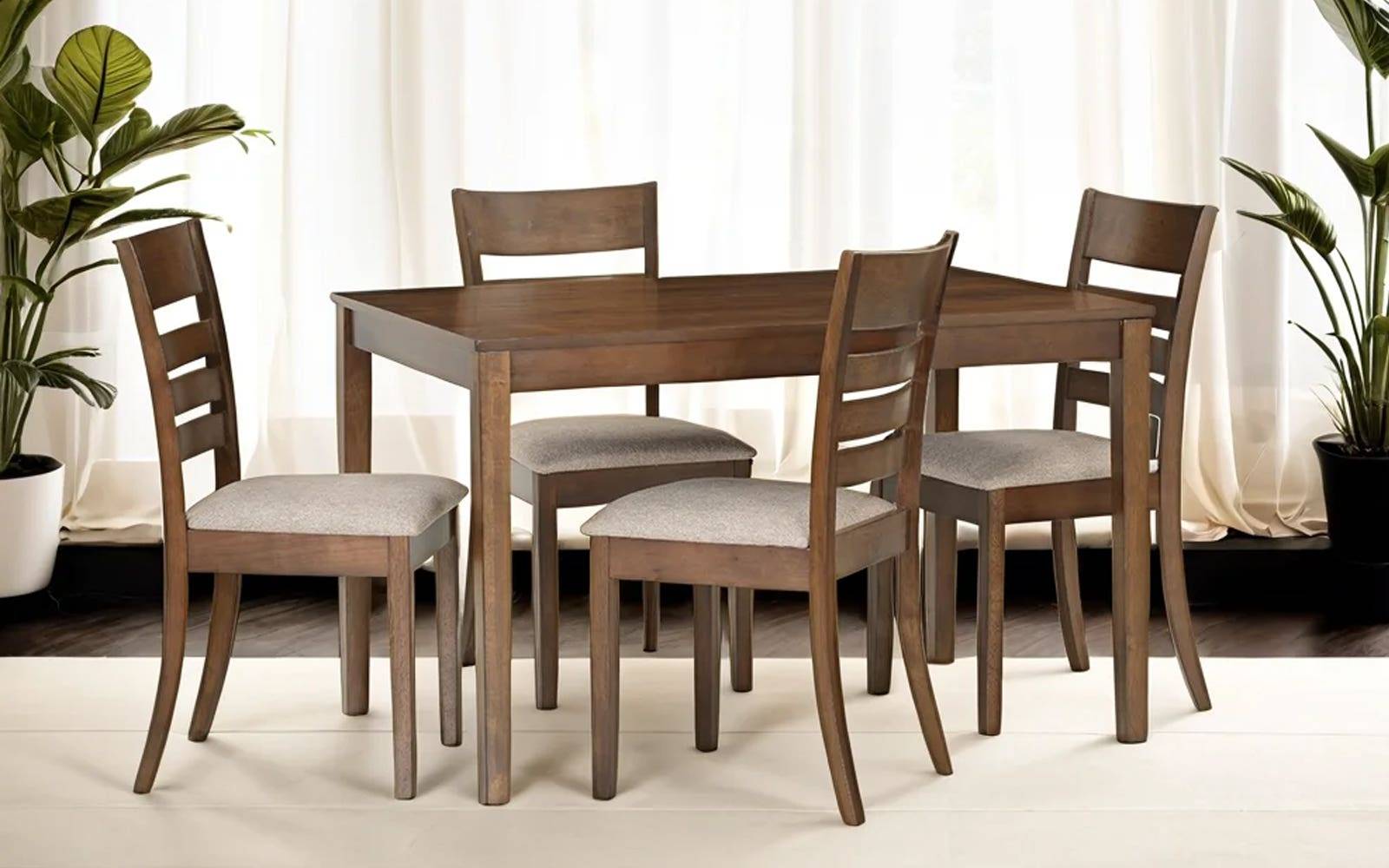 Royaloak Penang Malaysian Wooden Dining Set 4 Seater