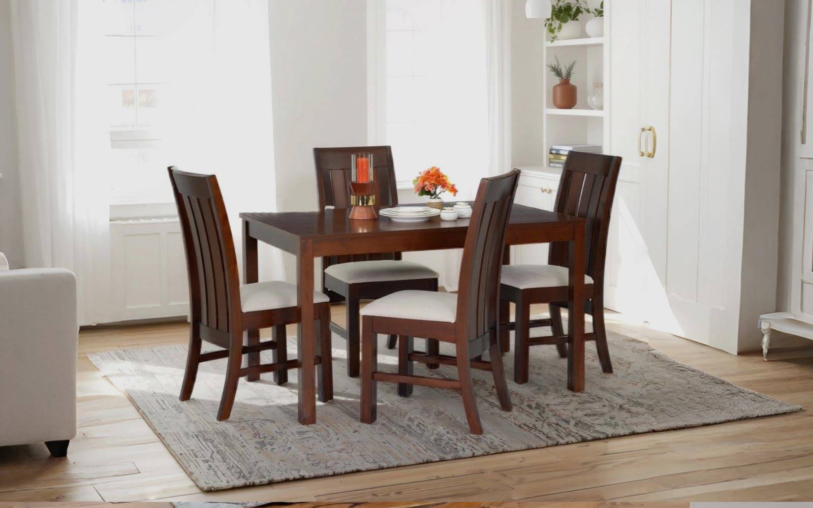 Royaloak Muar Malaysian Wooden Dining 4 Seater Set