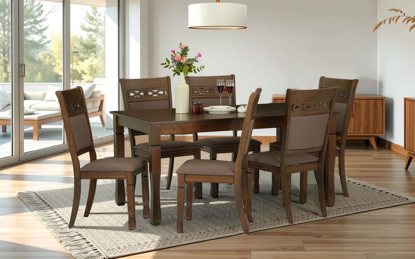 Royloak Johor Malaysian Wooden Dining Six Seater Set
