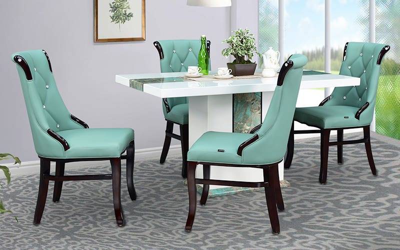 Royaloak Rome Italian Marble Dining Set 4 Seater