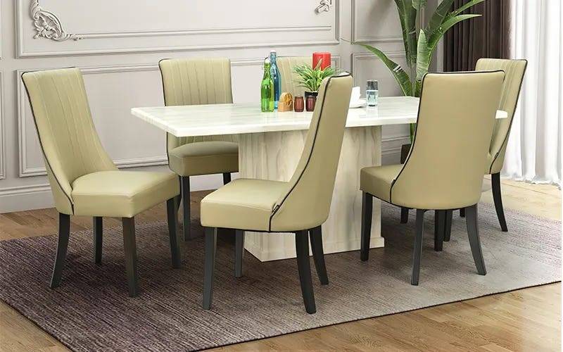 Royaloak Milan Italian Marble 6 Seater Dining Set
