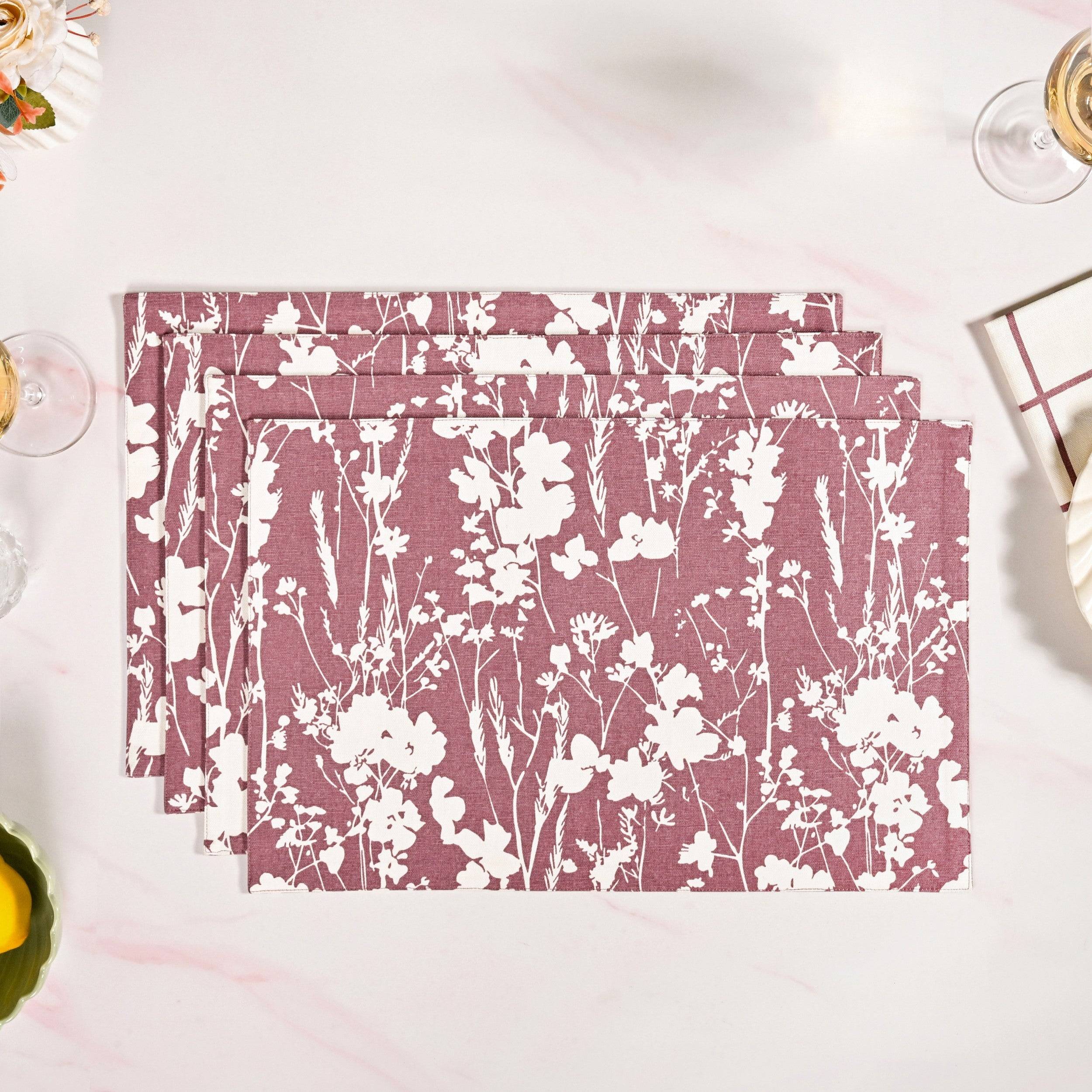 Dusty Mauve Cotton Water Resistant Placemat Set Of 4 buy only at ₹1095
